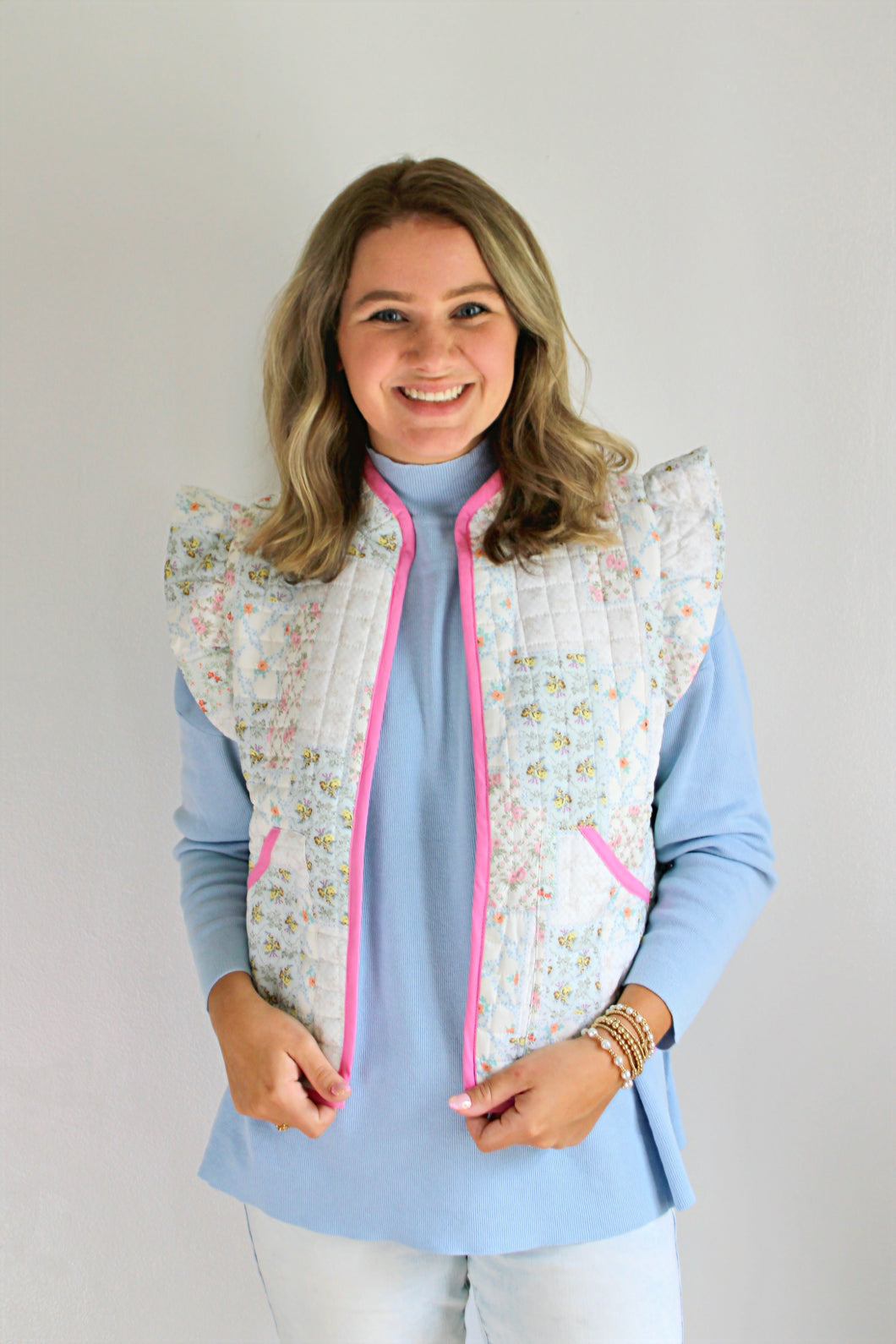 Pastel floral vest