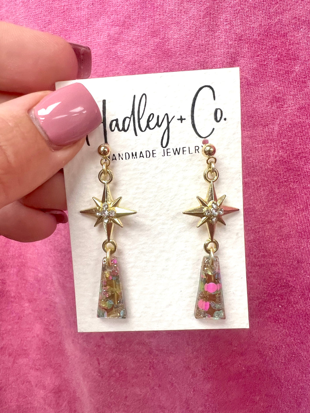 Gold star confetti Hadley + co earrings