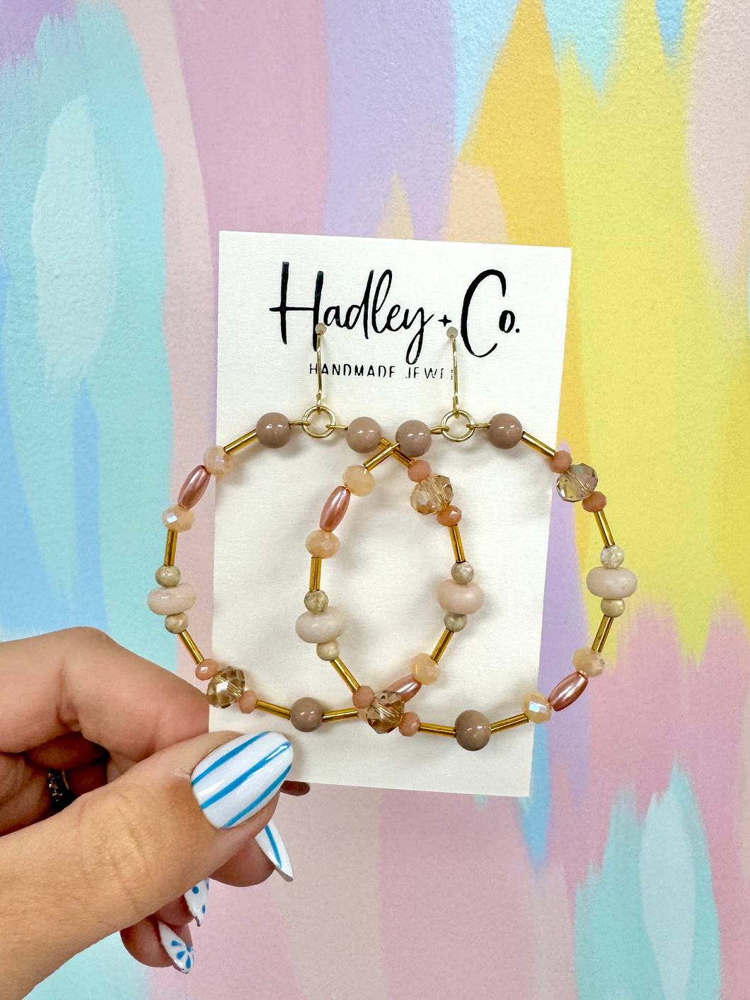 Mauve beaded Hadley +co earrings