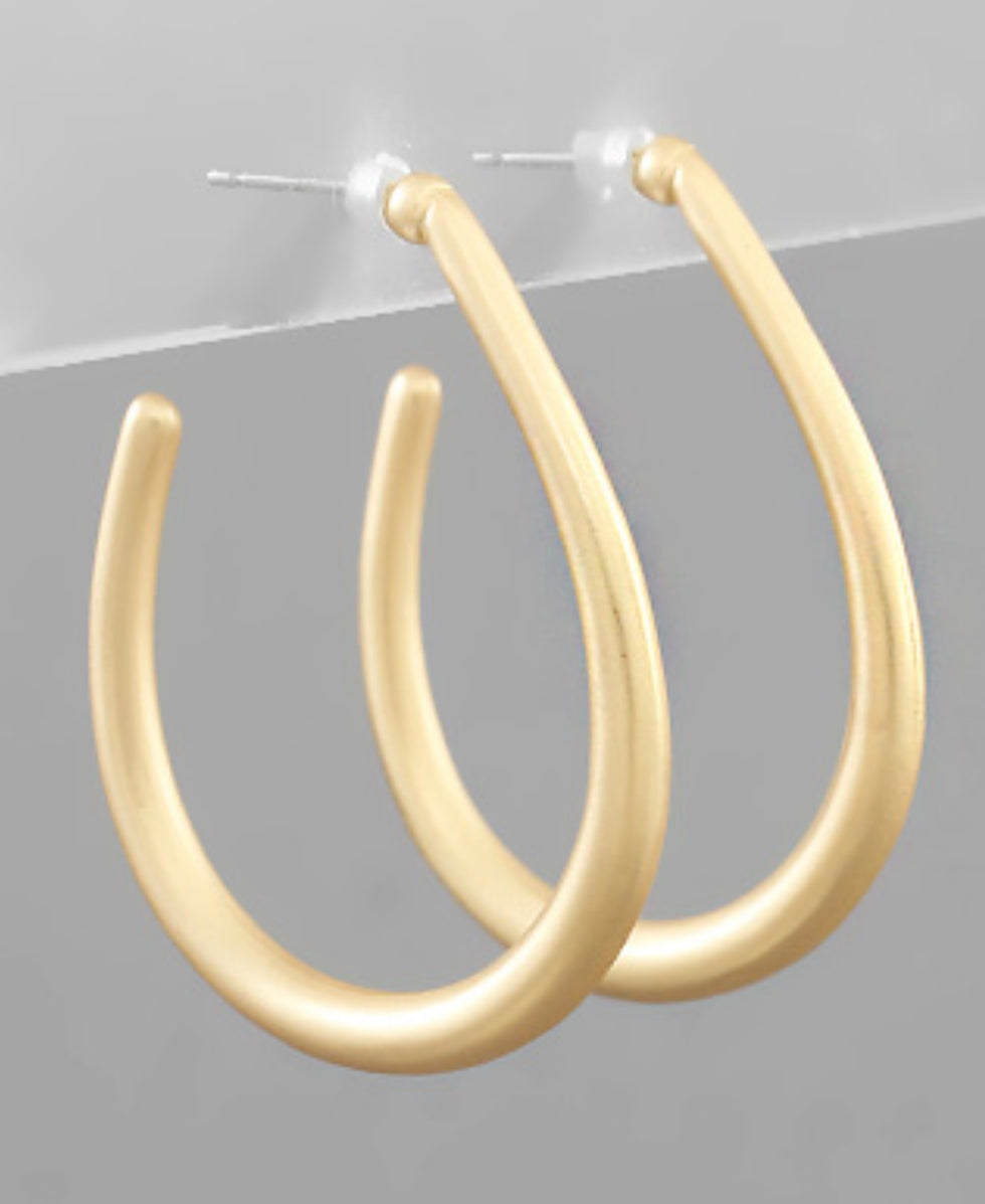 Gold tear drop hoops