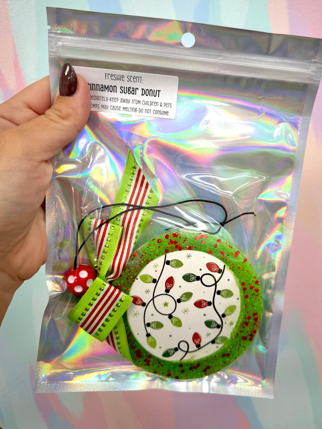 Christmas lights freshie- cinnamon sugar donut
