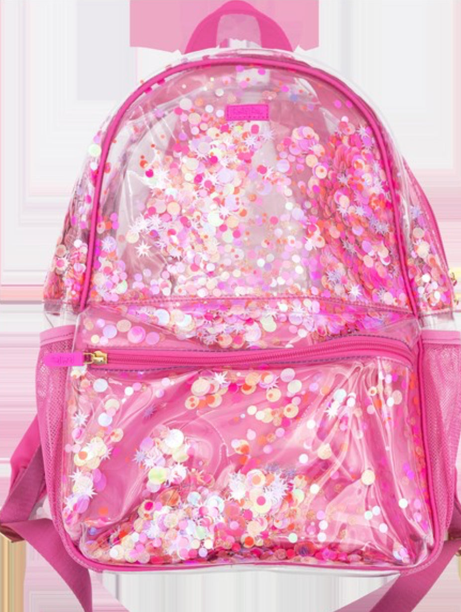 Pink confetti book bag