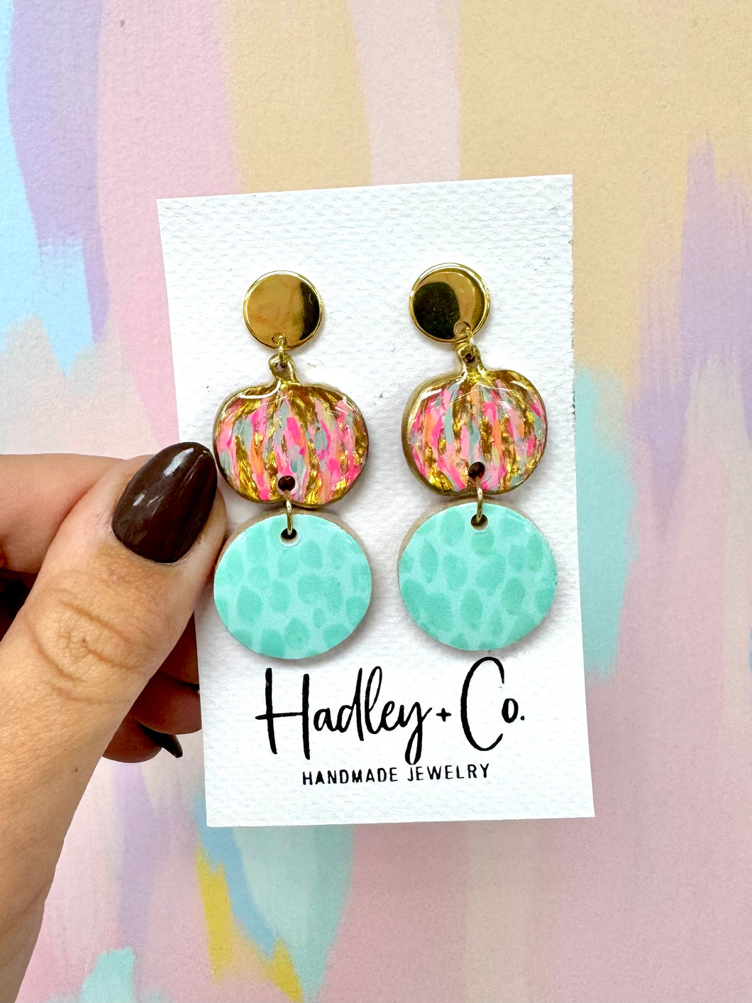 Abstract pumpkin Hadley + co earrings