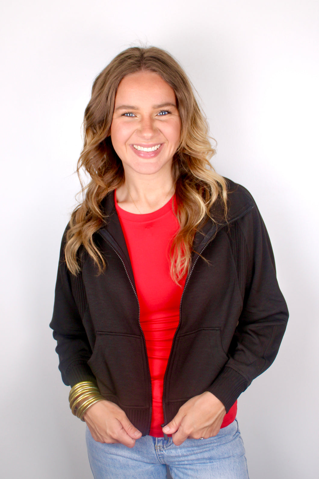 Black zip scuba jacket