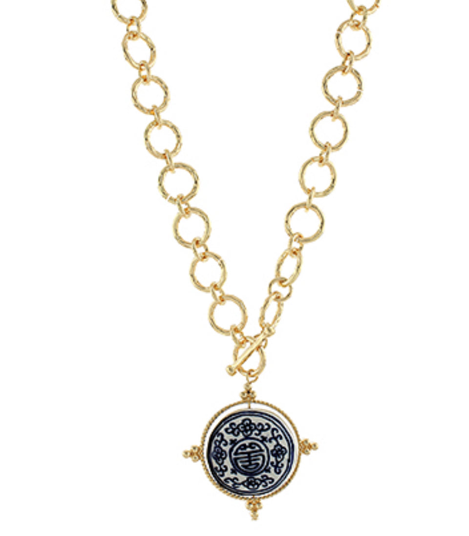 Ceramic coin necklace