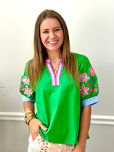 Load image into Gallery viewer, Green embroidered top
