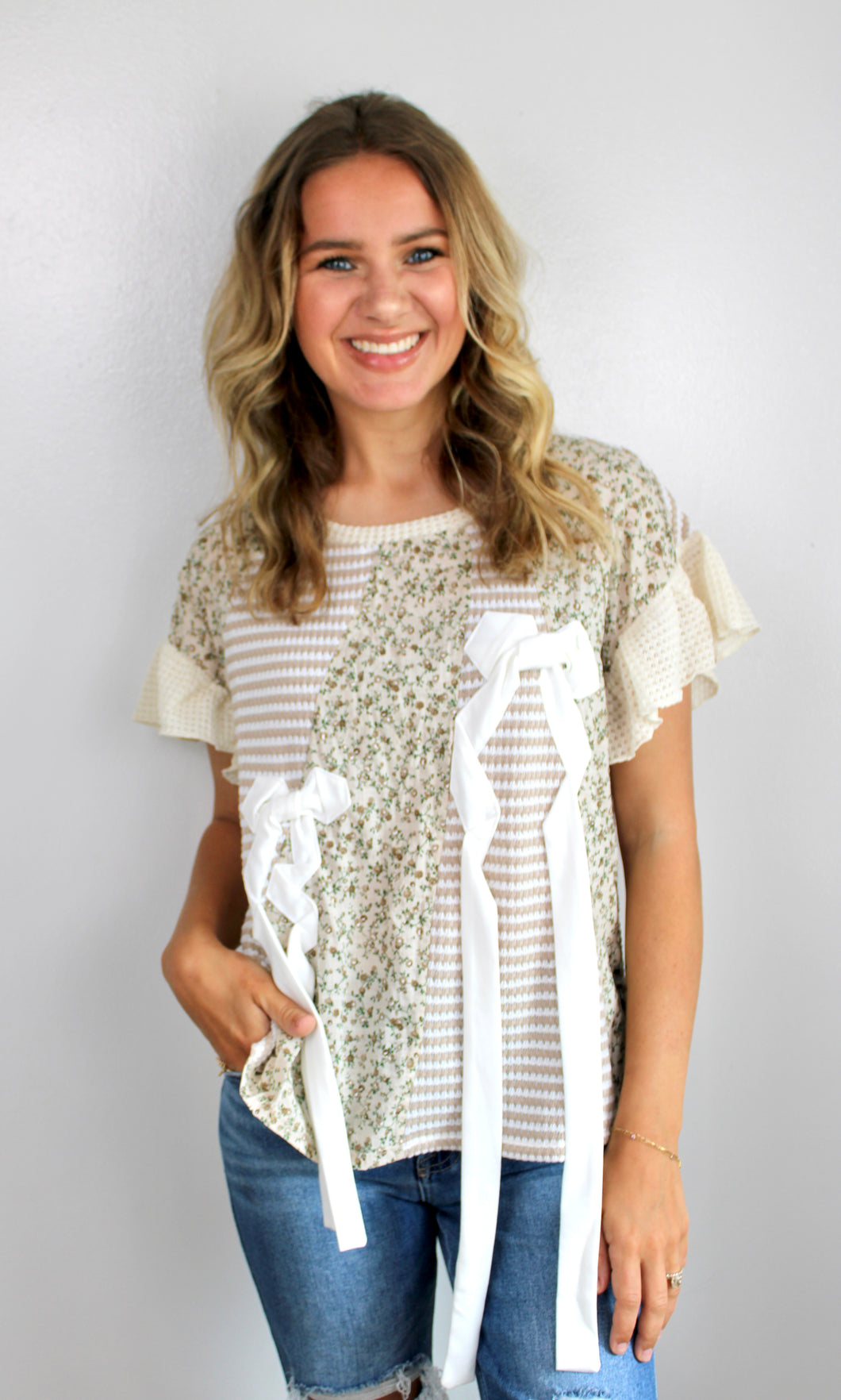 Neutral bow top- last chance