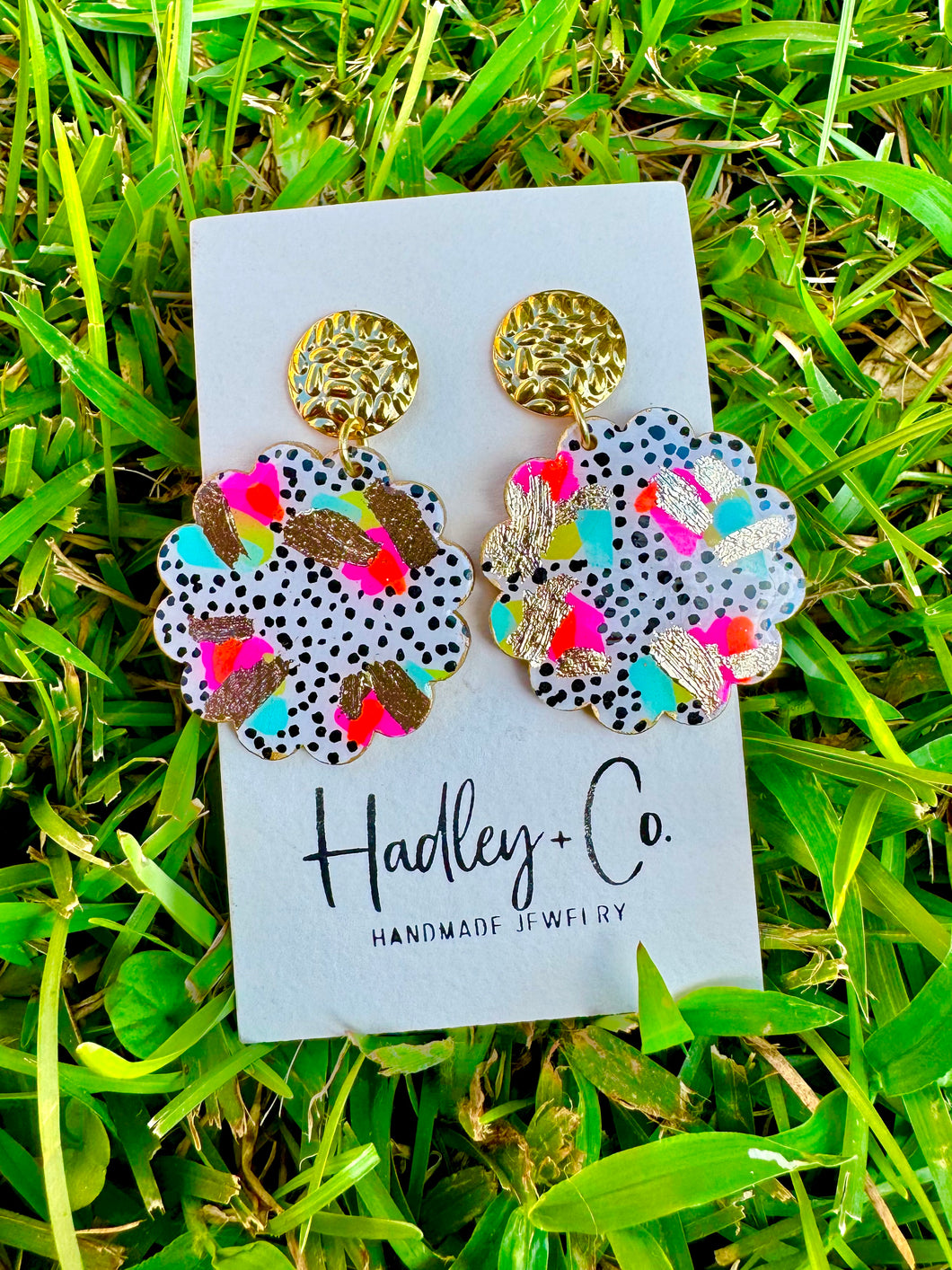 Multi spot scalloped Hadley +co earrings