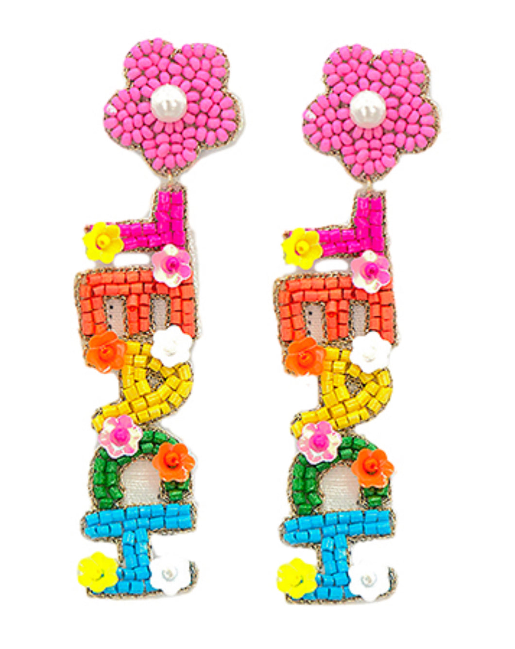 Teach colorful earrings