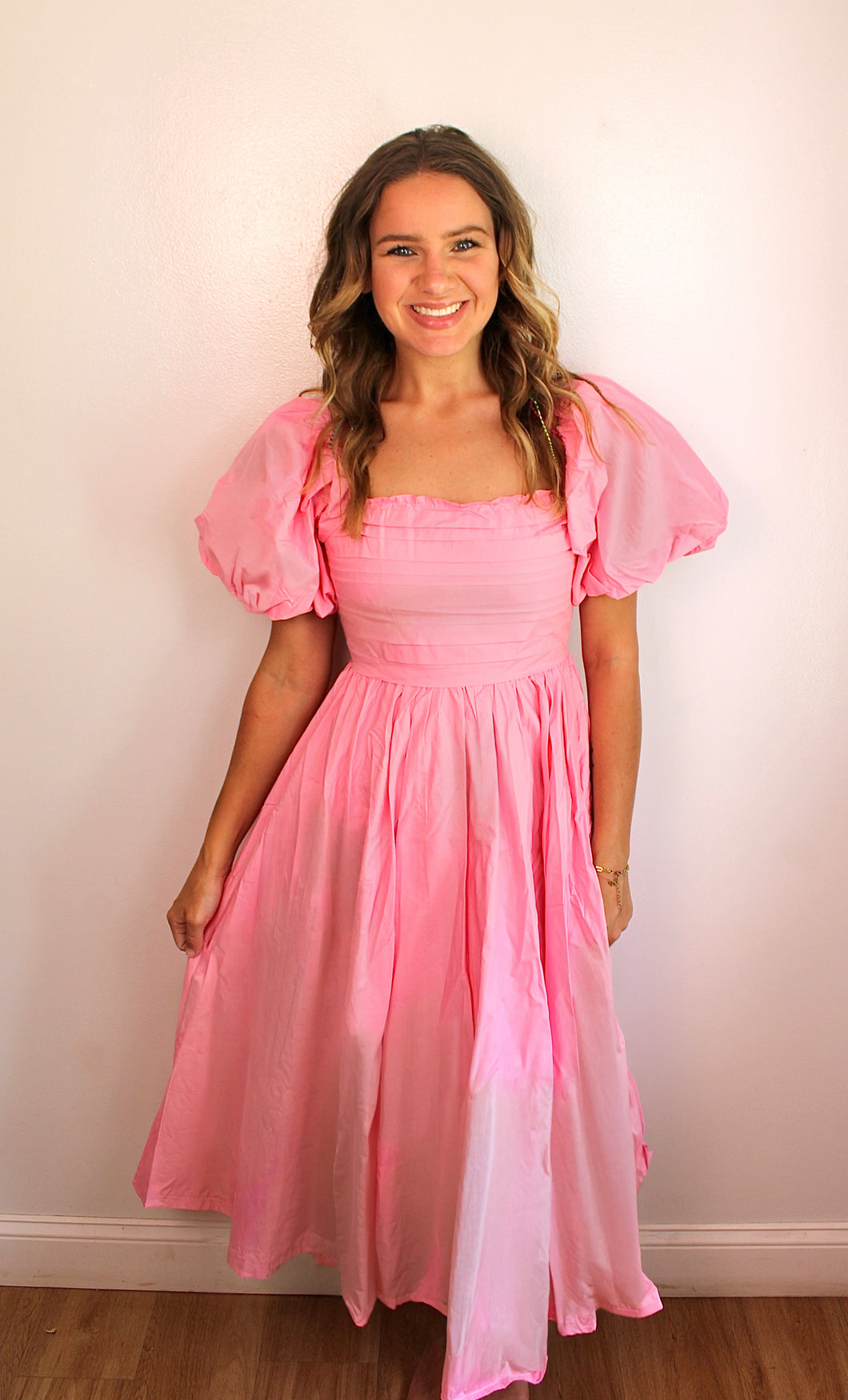 Pink midi dress