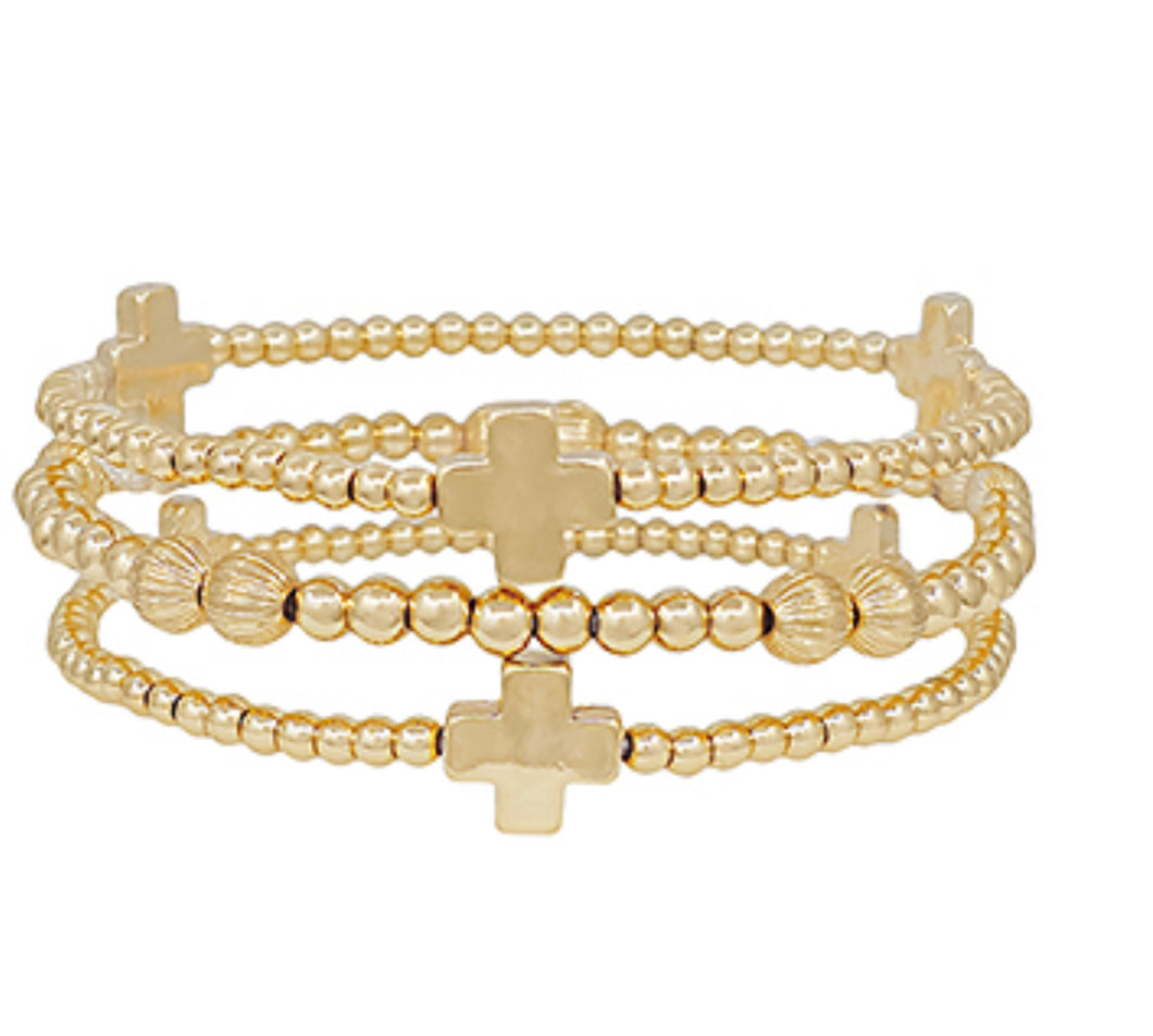 Cross 3 row bracelet