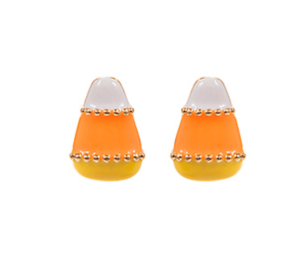 Candy corn stud earrings