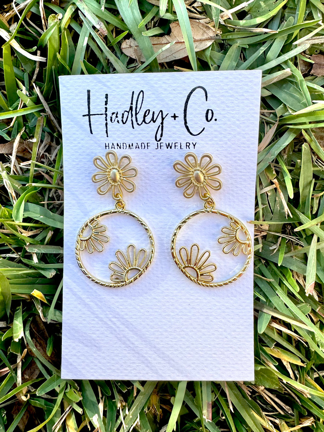 Gold flower Hadley + co earrings