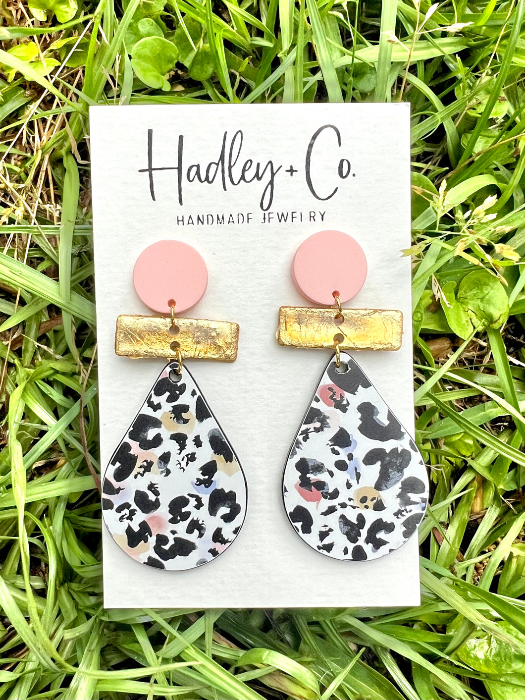 Pastel Leopard Hadley + co earrings