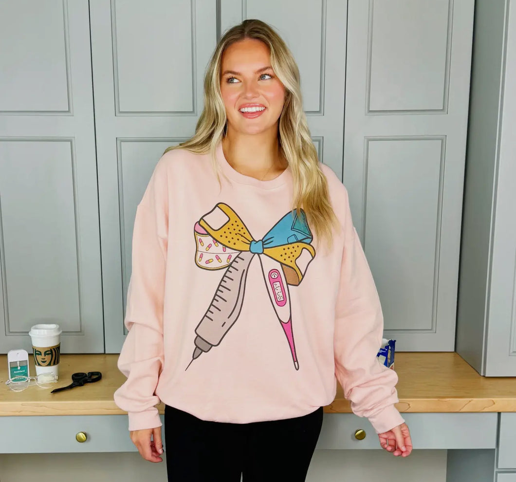 Nurse bow sweatshirt