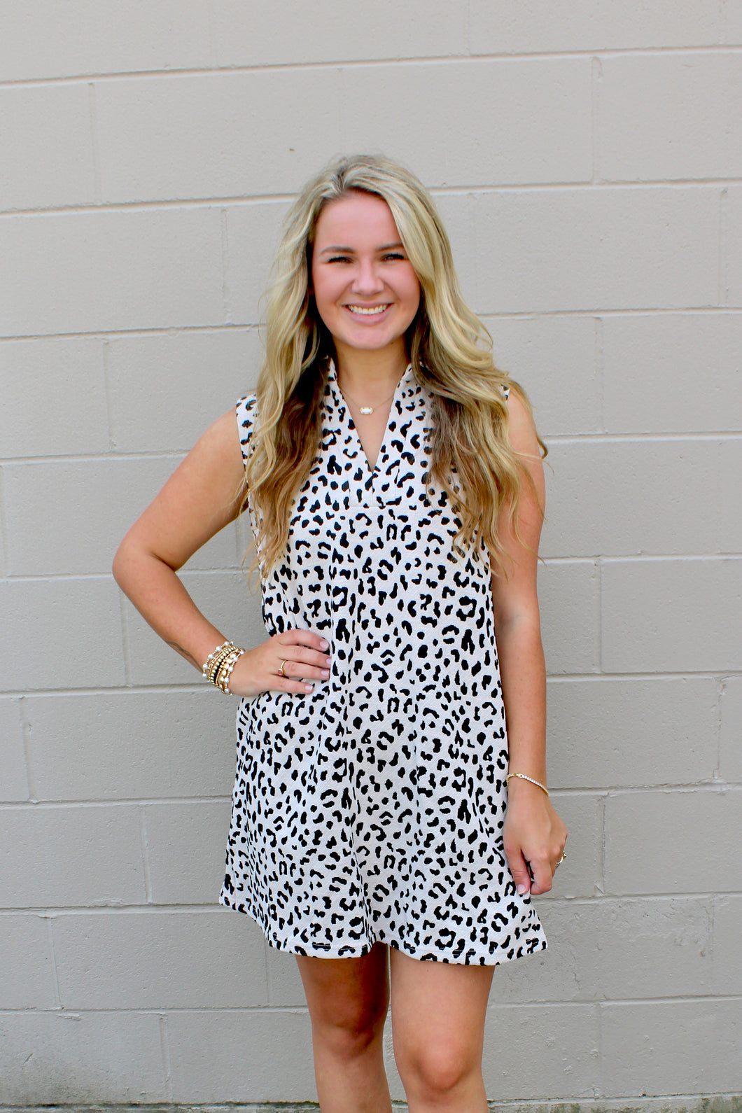 Ivory leopard dress