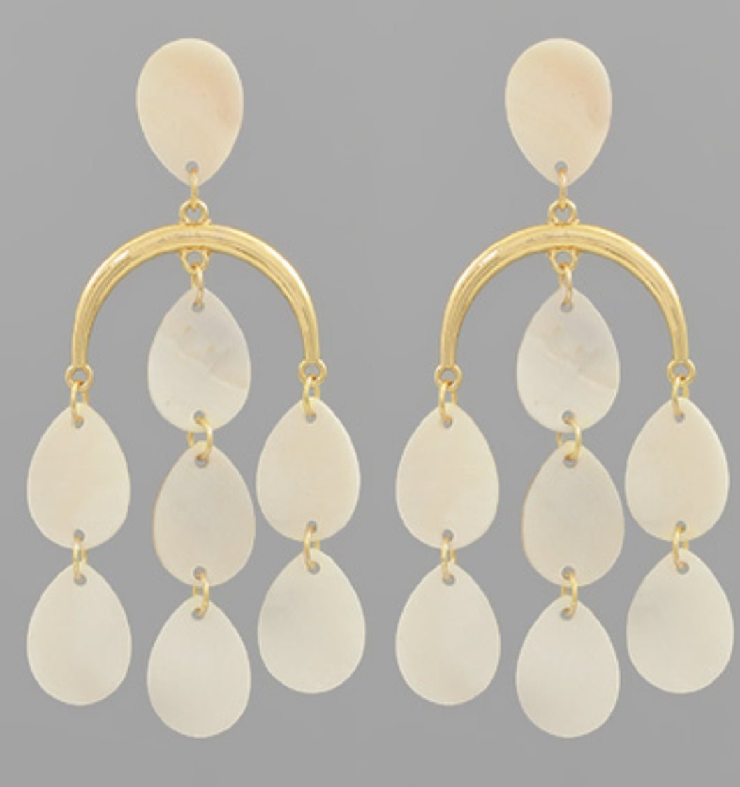 Gold ivory dangle earrings
