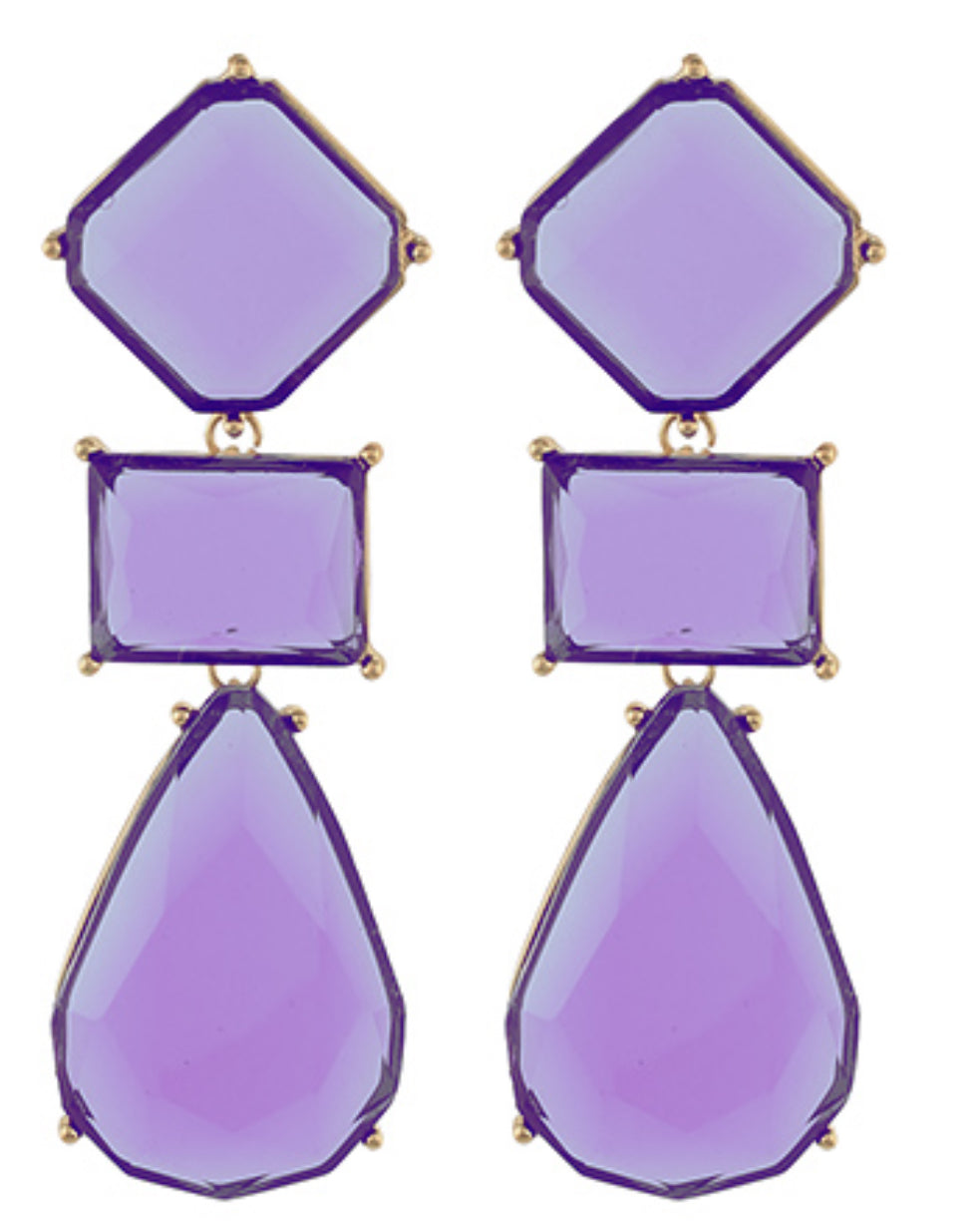 Purple dangle earrings