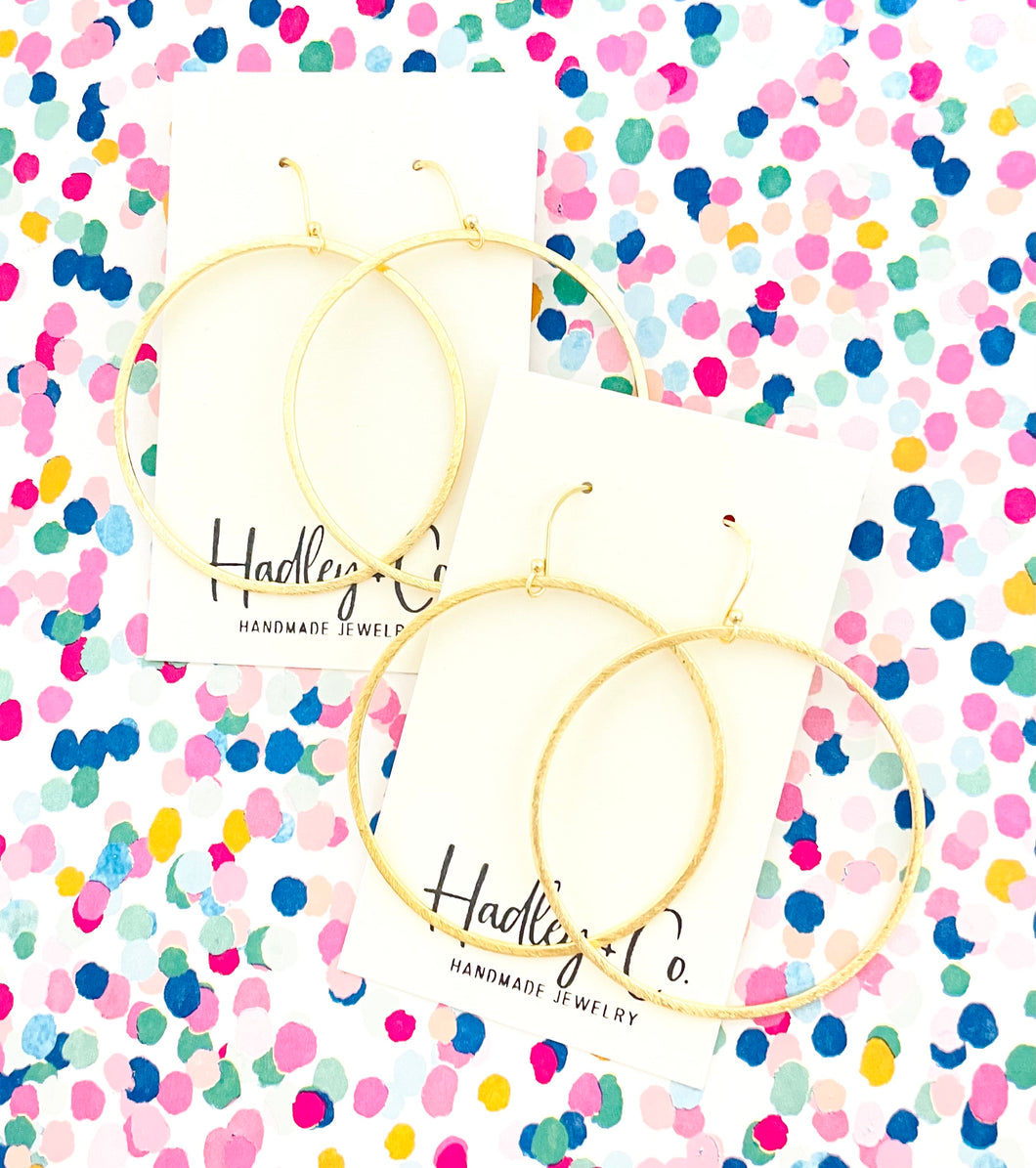 Gold large round Hadley + co earrings