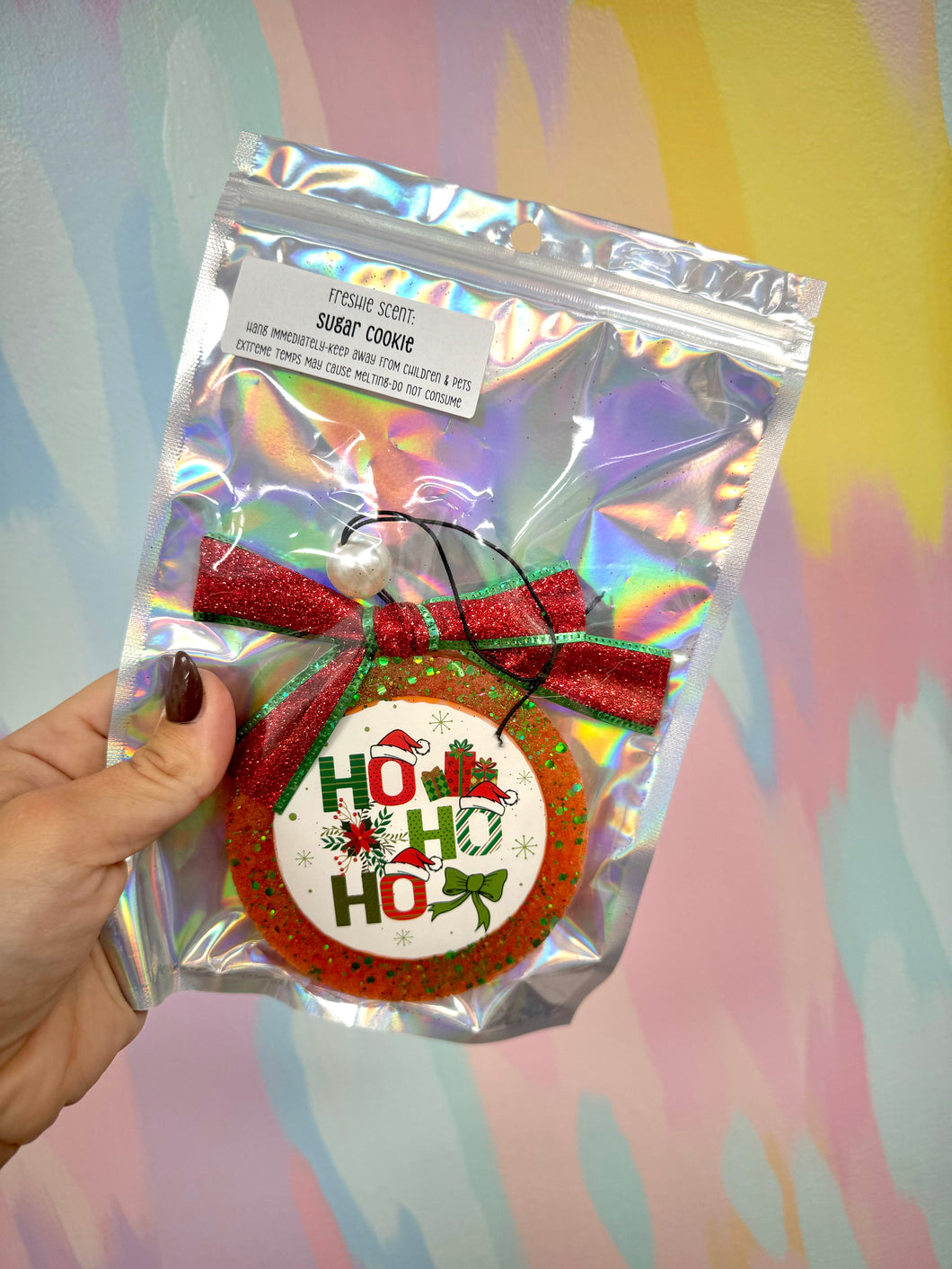 Hohoho round freshie- sugar cookie