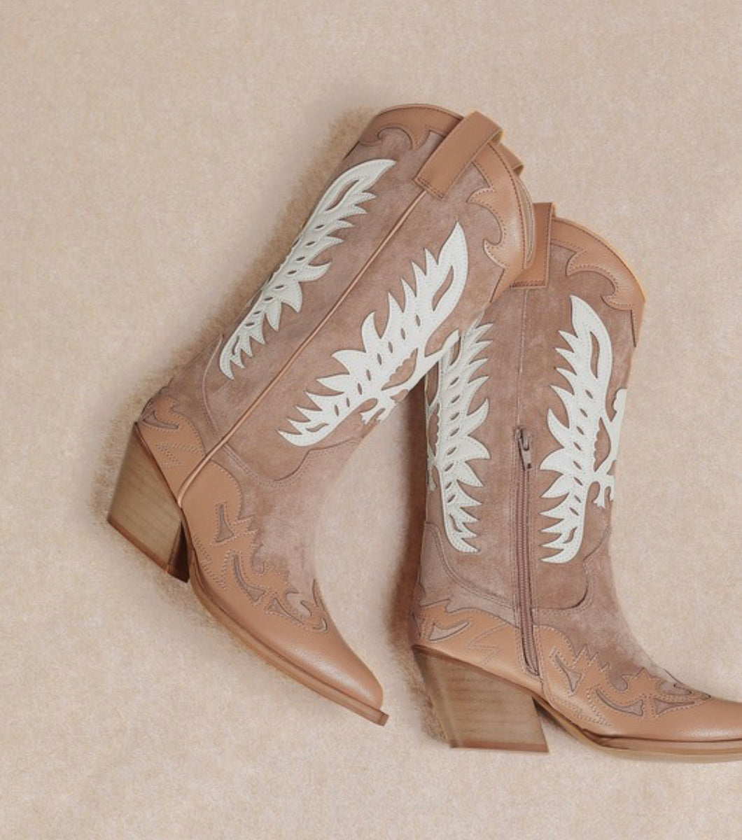 Taupe cowgirl boots