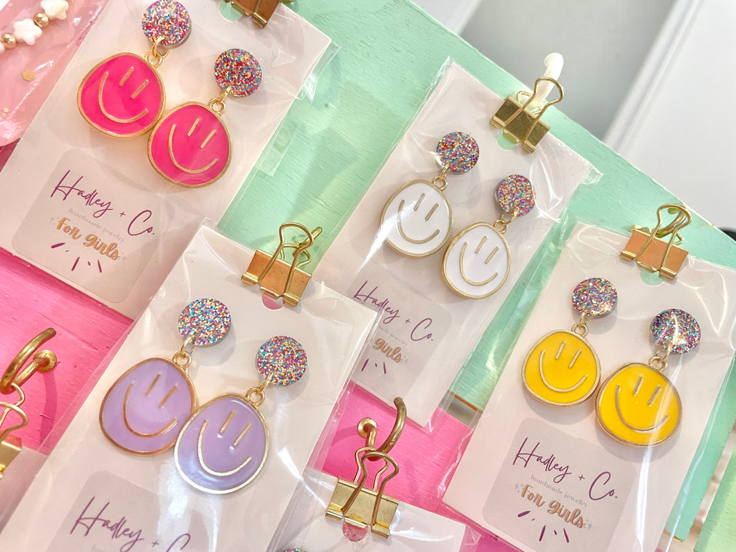 Hadley + Co kids smiley earrings