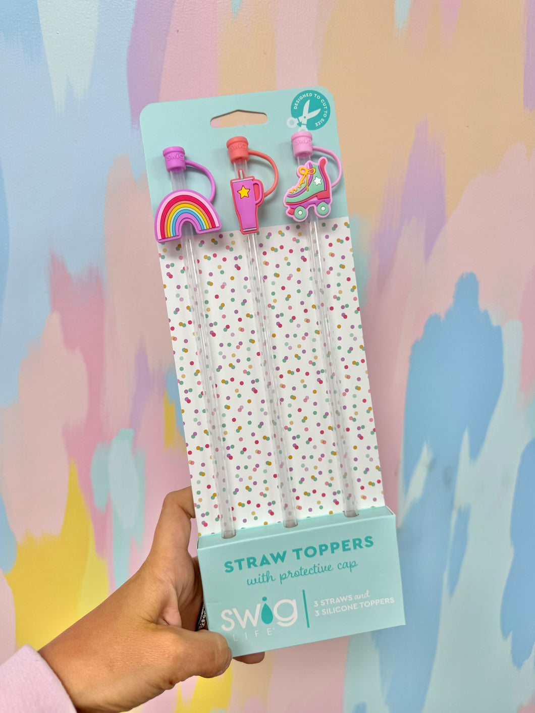 Roller rink straw topper set- swig