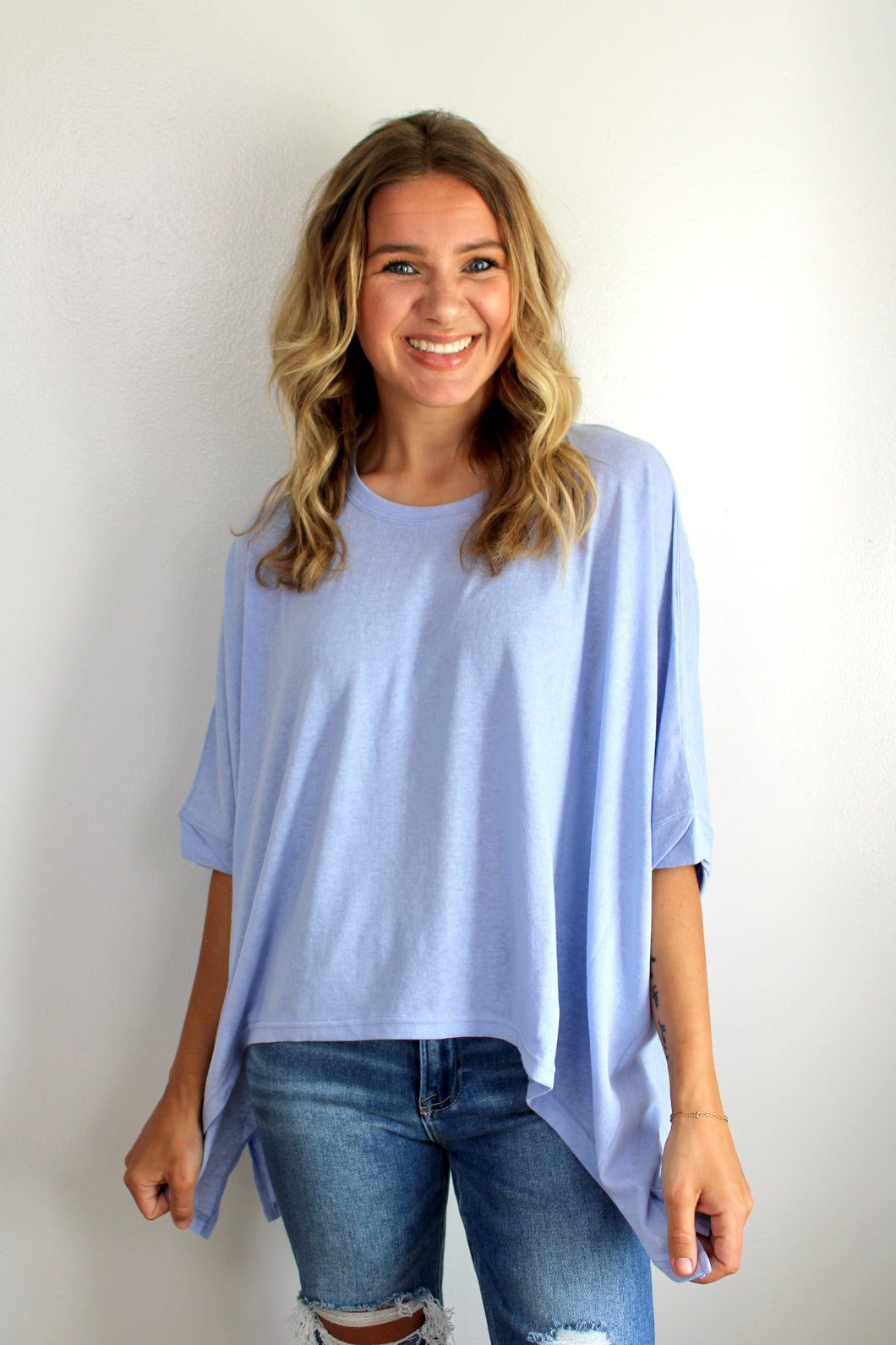 Blue oversized top