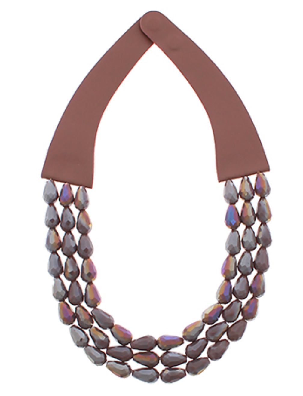 Brown 3 row necklace