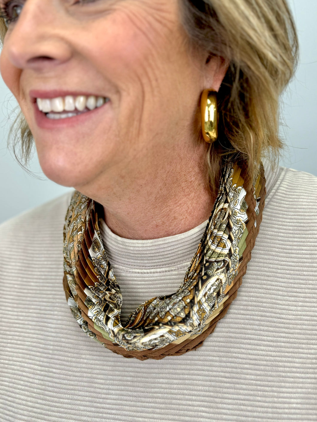 Brown paisley scarf- hart designs