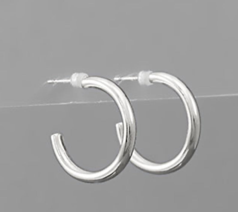 Silver 20mm dipped hoops