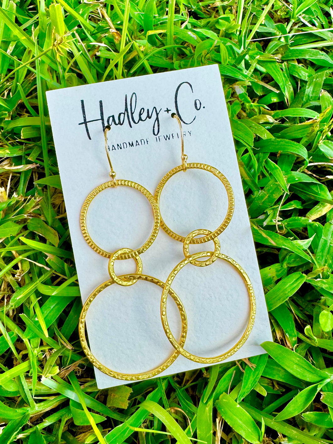 Gold layered round Hadley +co earrings