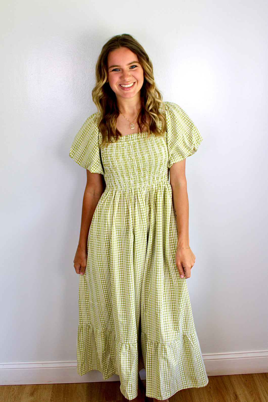 Avocado green dress