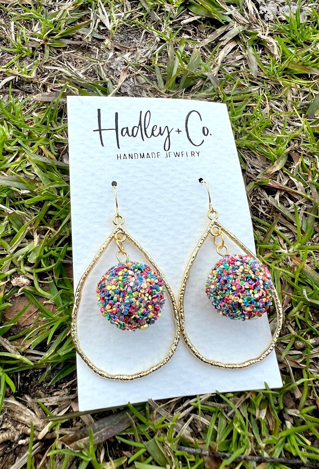 Oval confetti bead Hadley + co earrings