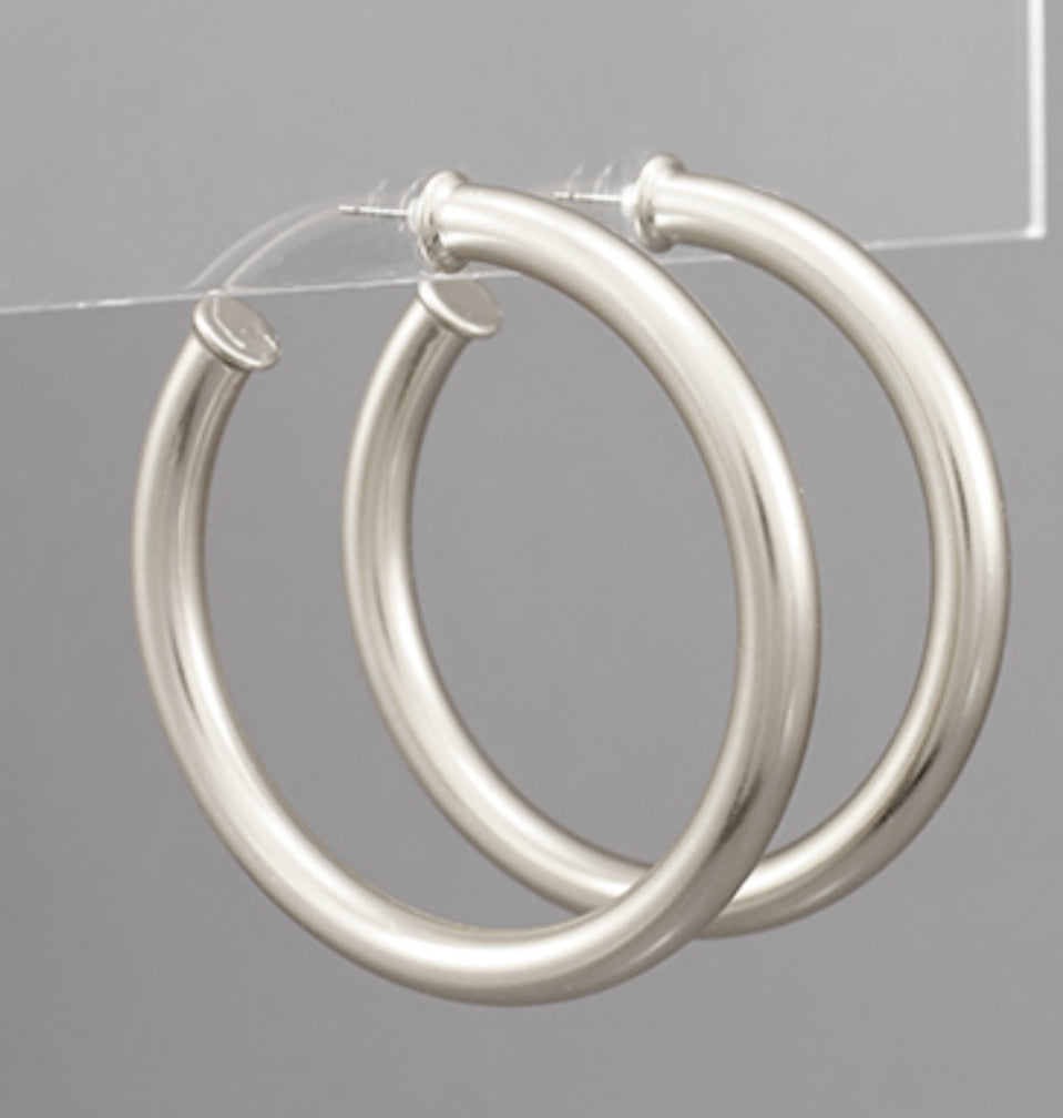 57mm silver tube hoops