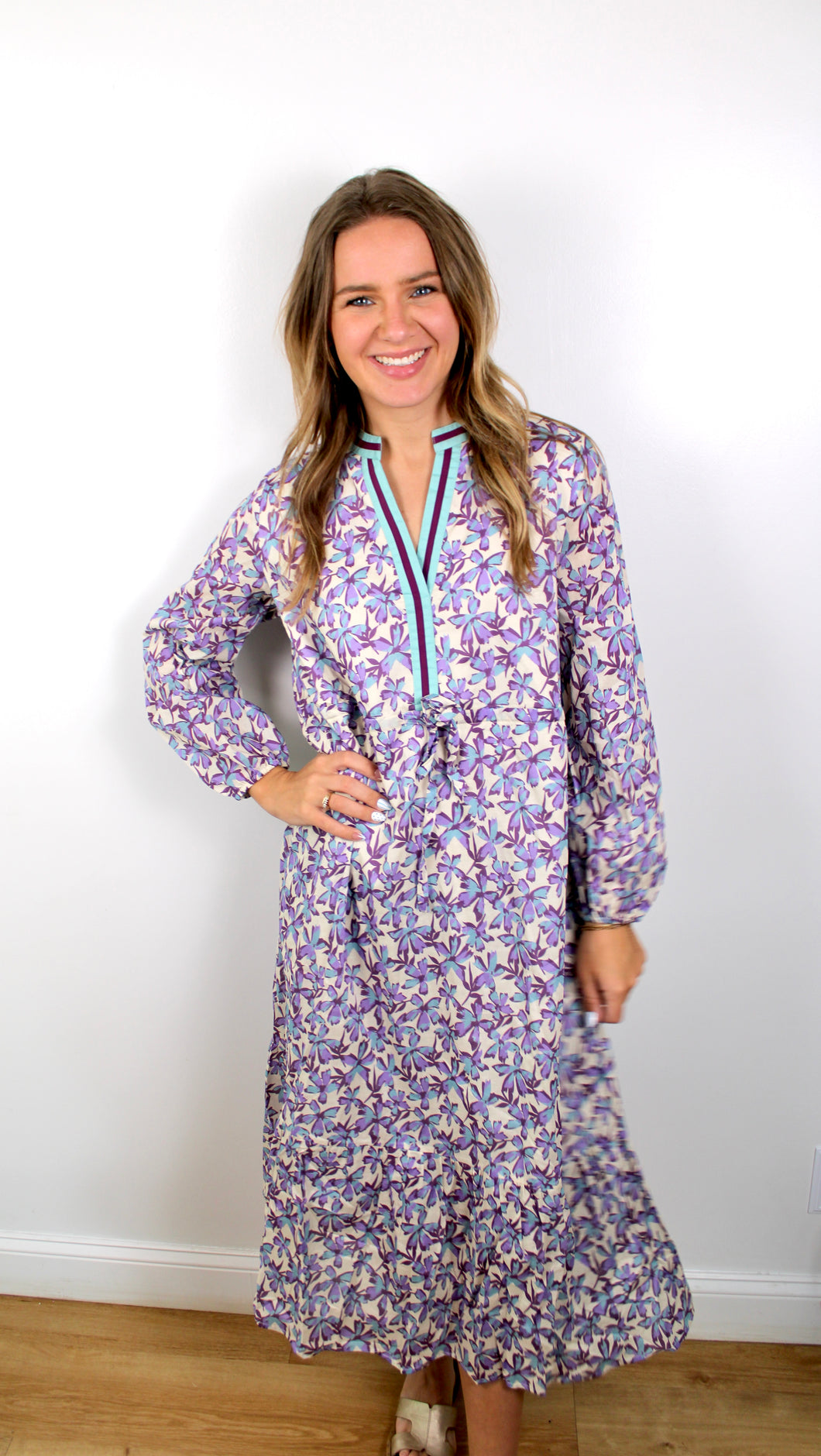Lavender blue midi dress