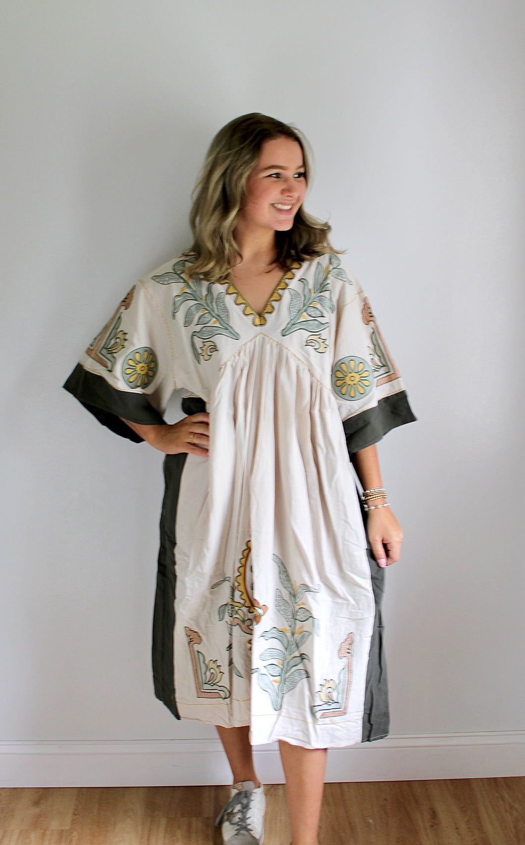 Sage boho long dress