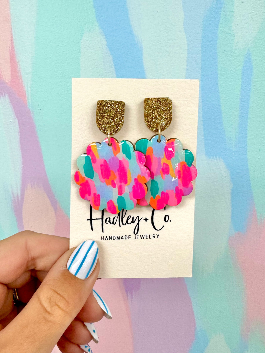 Abstract scallop gold stud Hadley + co earrings