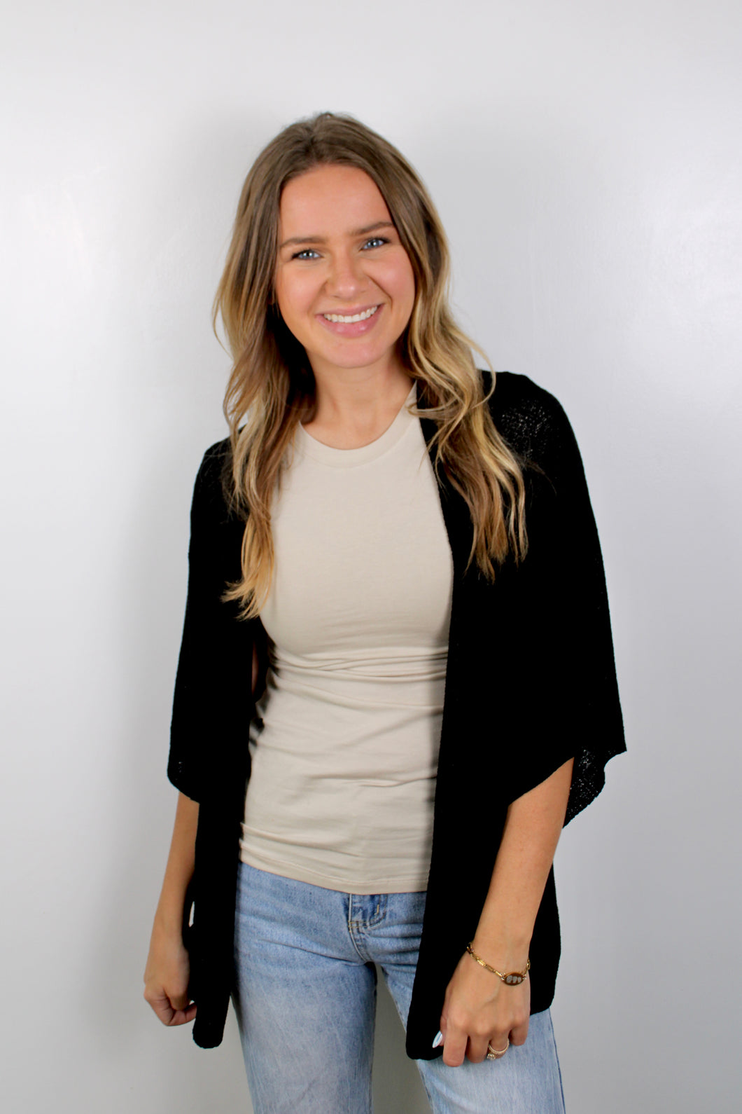 Black dolman cardigan