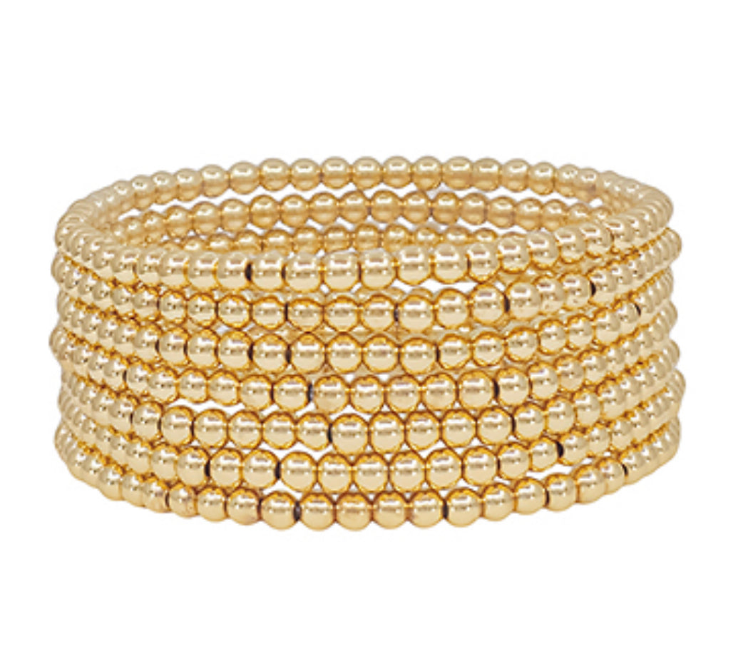 7 row gold beaded bracelets