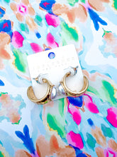 Load image into Gallery viewer, Gold pearl hoop earrings
