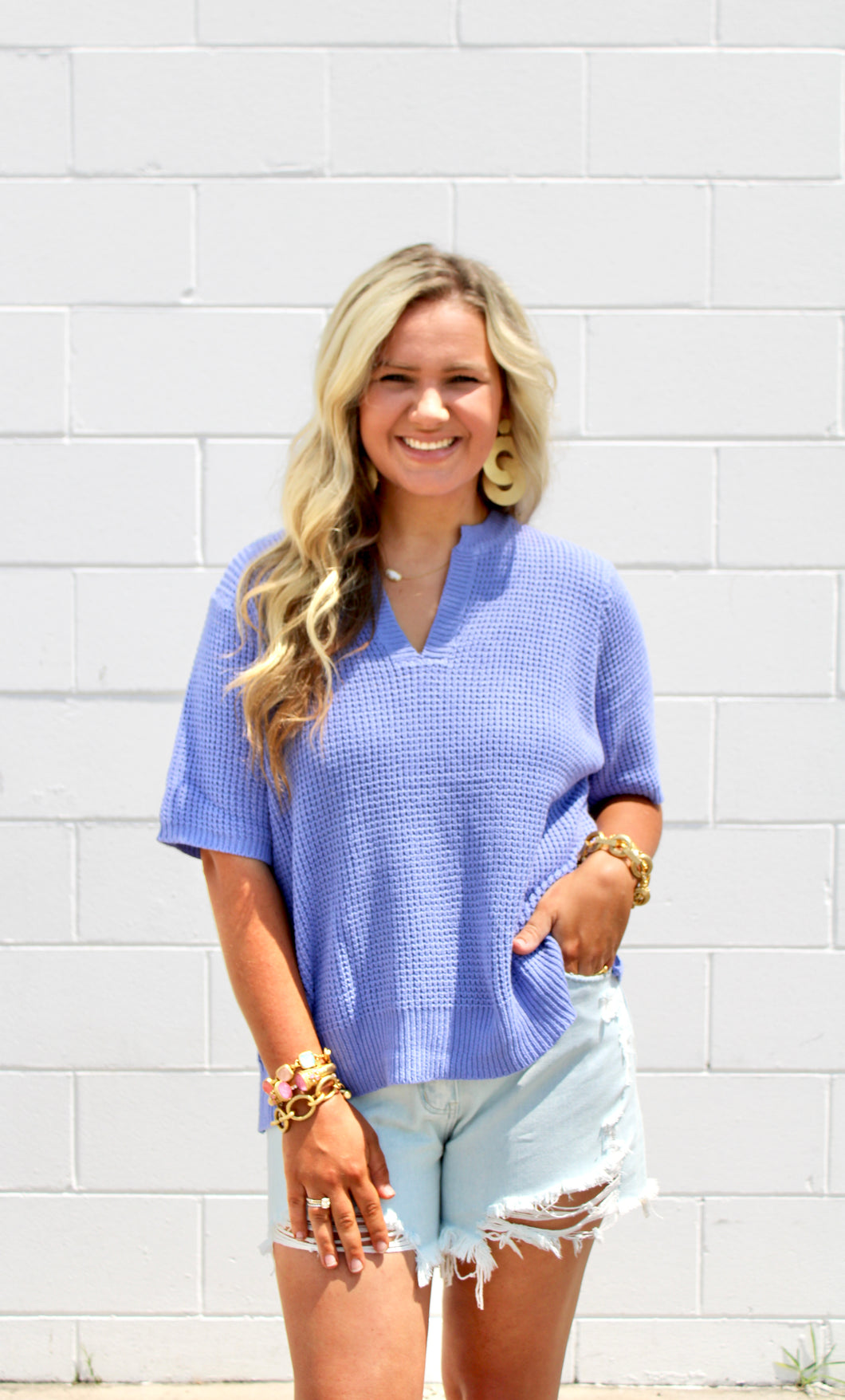 Periwinkle knitted top