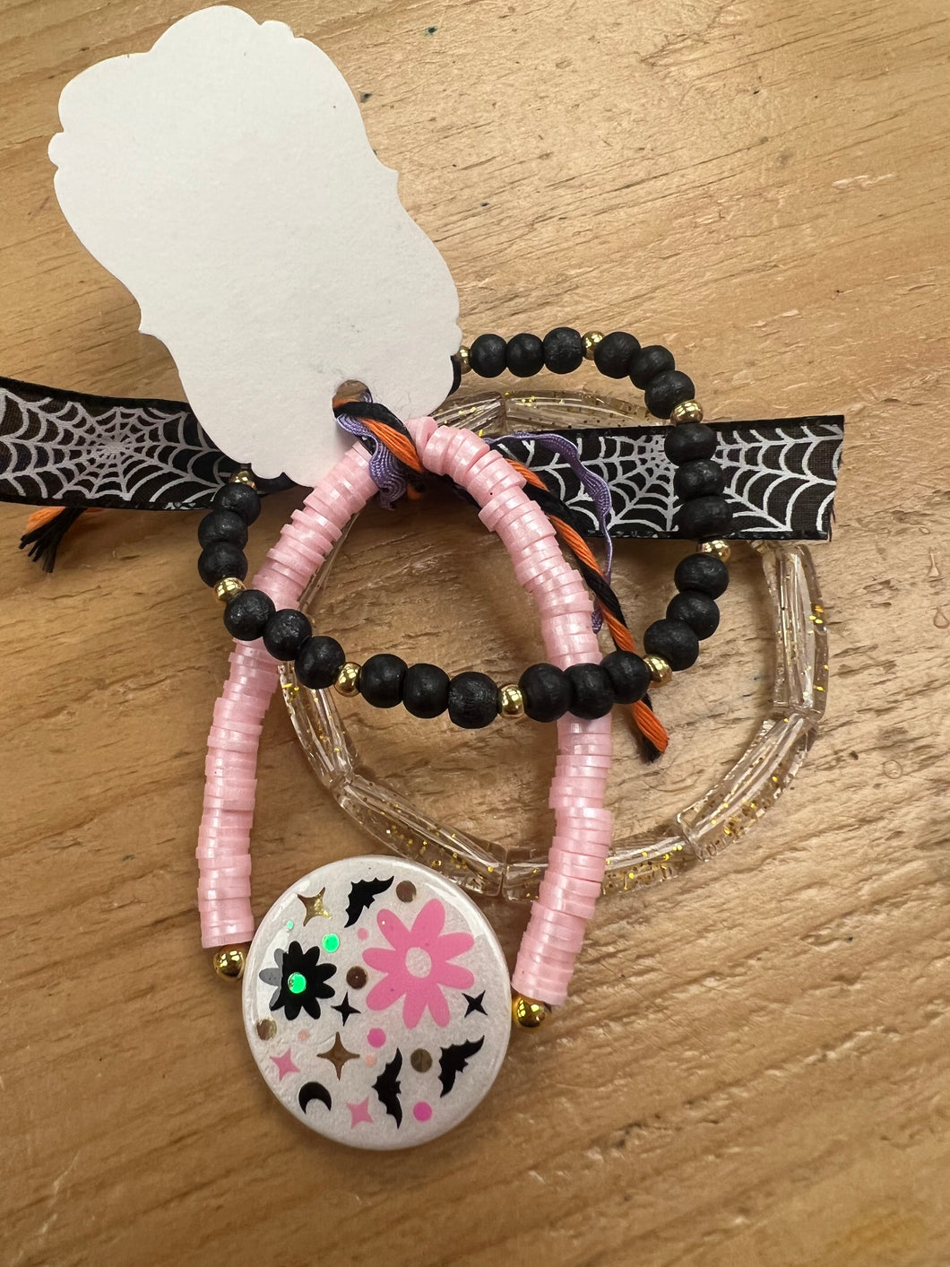 Pink bat bracelet set