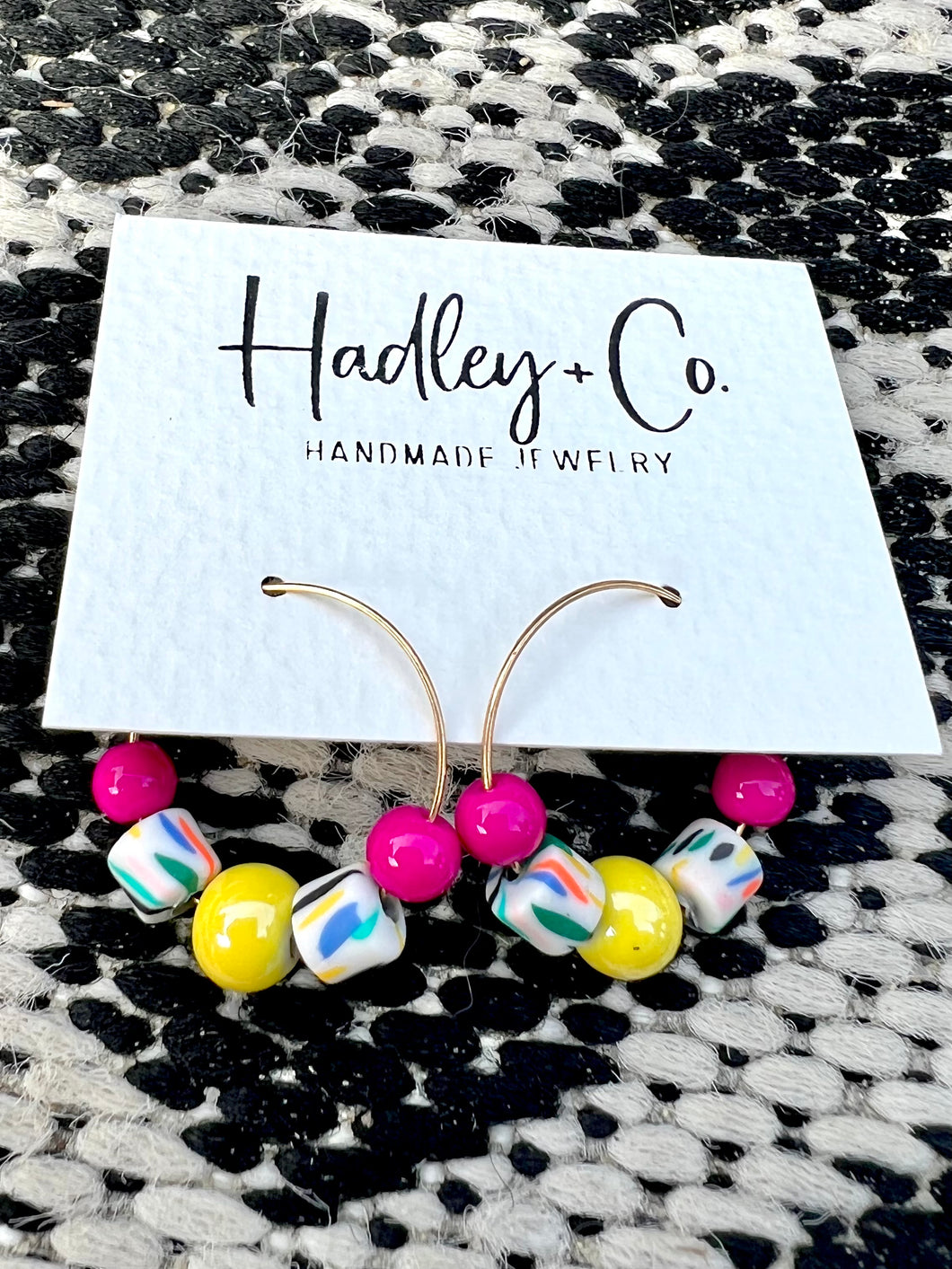 Multi beaded hoop Hadley + co earrings