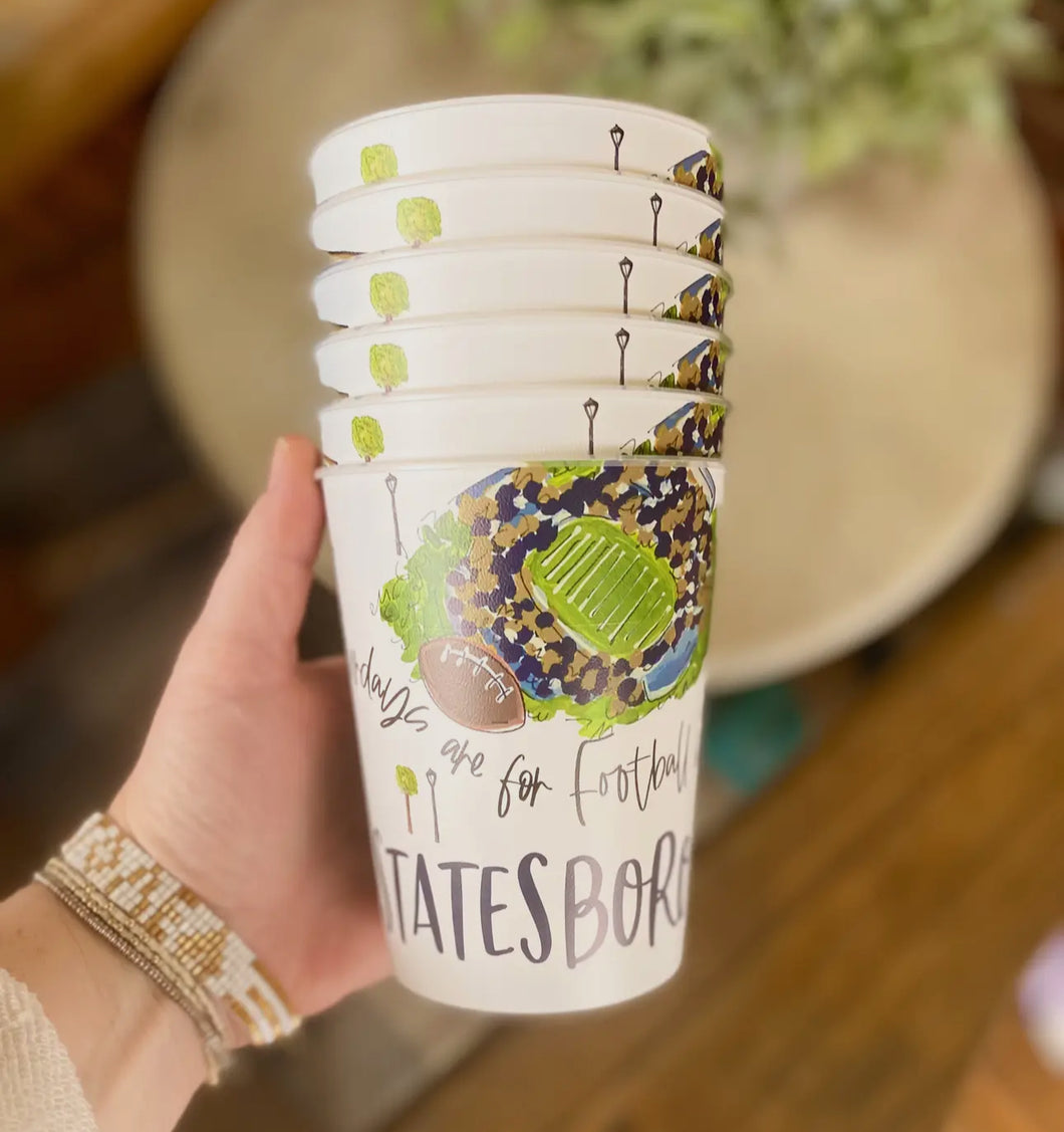 Set of 6 Statesboro reusable cups