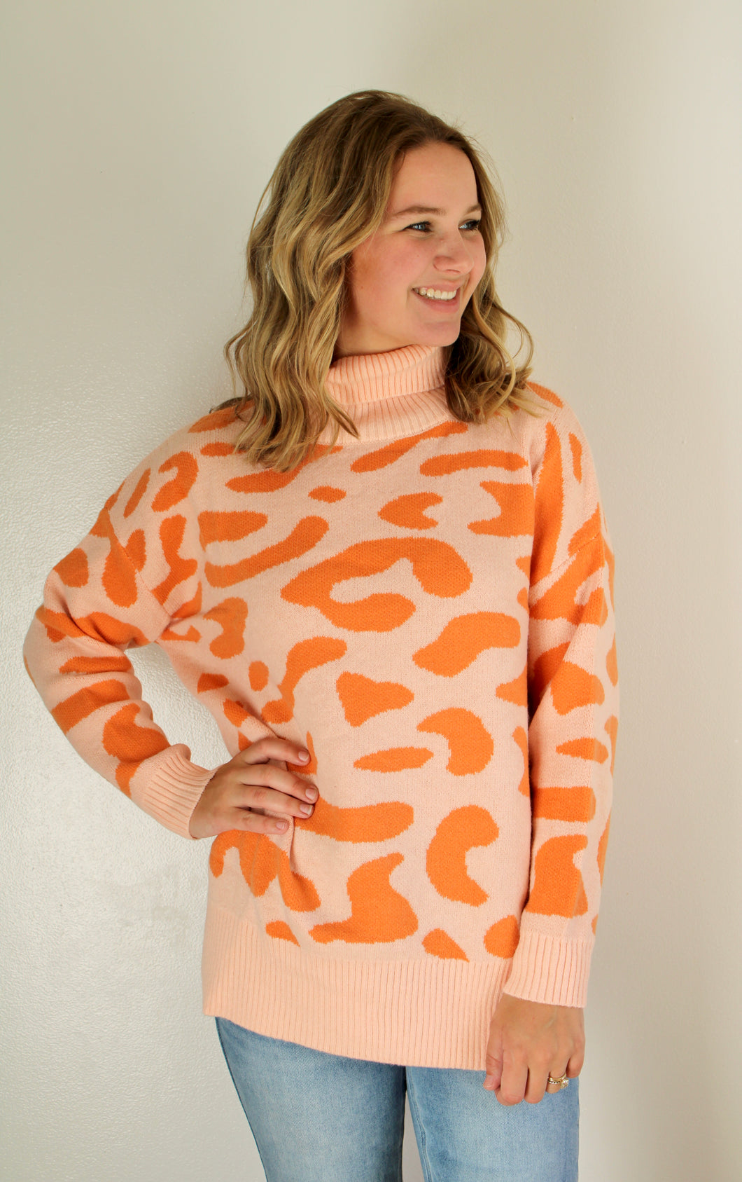 Orange Leopard sweater