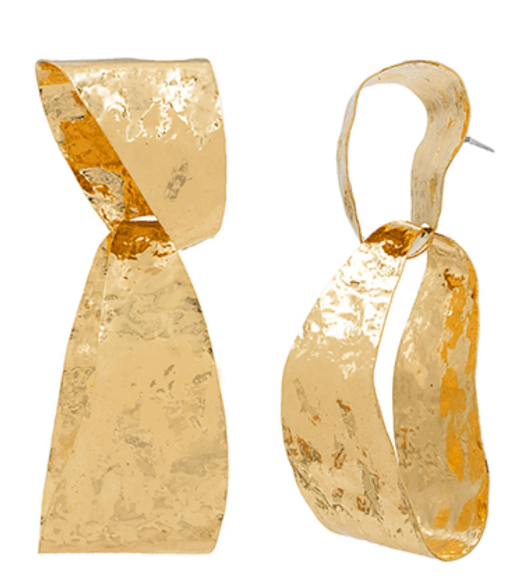 Gold layered double linked earrings