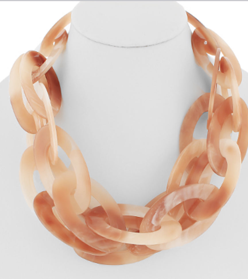 Brown chunky linked necklace
