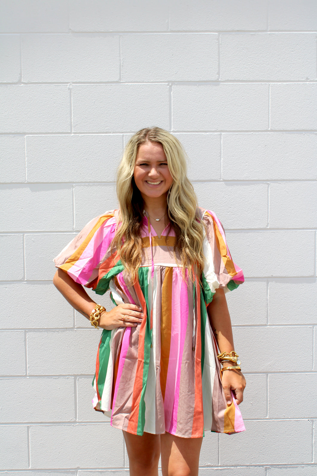 Colorful stripe dress