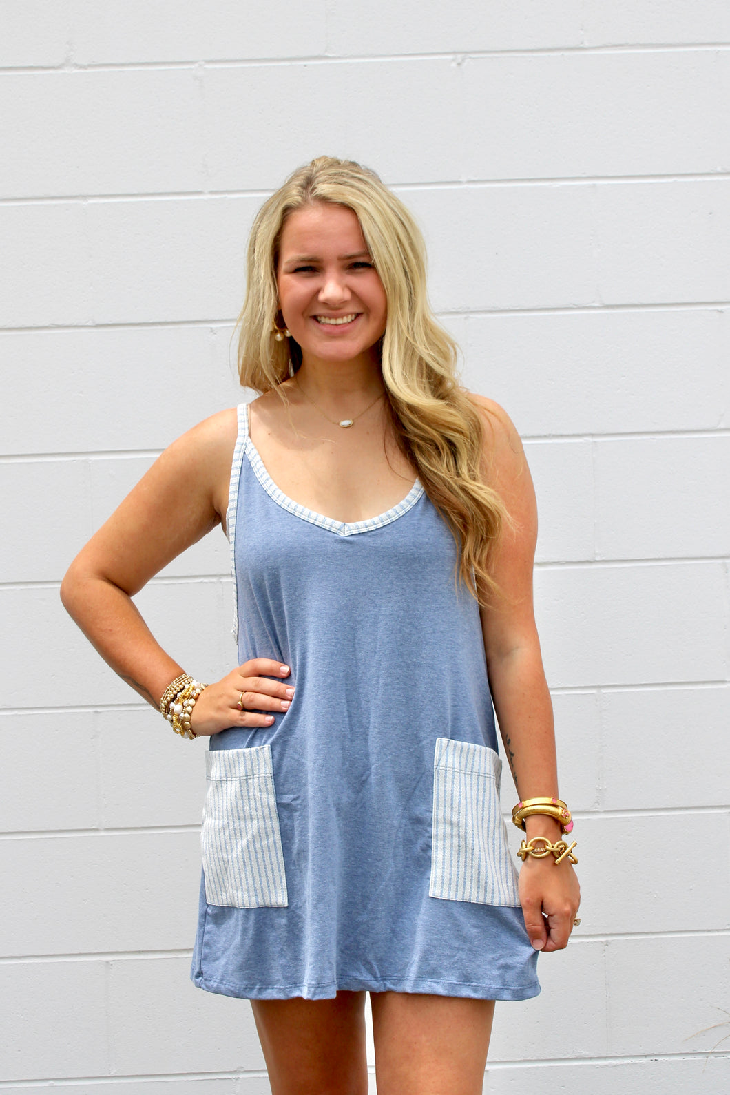 Blue romper dress- last chance